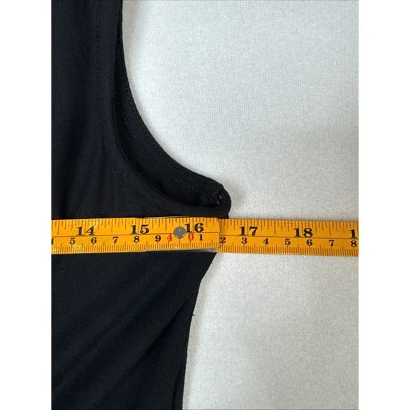 WHBM Black Sleeveless Top Draped Neck Jeweled Brooch Detail Womens Small - Picture 5 of 9